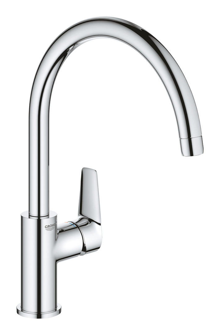 Grohe - BauEdge Single-Lever Sink Mixer w/ C-Spout Chrome | Lixil