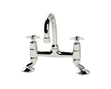 Cobra Star Heavy Pattern Sink Mixer Pillar Type Swivel Spout 1/2 Chrome