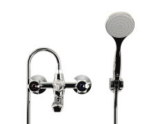 Cobra Stella Original Light Pattern Bath Diverter Mixer & Handshower Wall Type 1/2 Chrome
