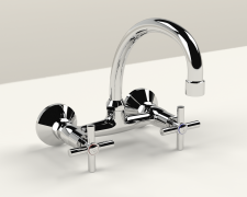 Cobra Ledimo Original Light Pattern Sink Mixer Wall Type Swivel Spout 1/2 MI Chrome