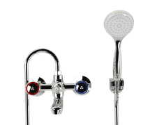 Cobra Metsi Original Light Pattern Bath Diverter Mixer Wall Type & Handshower 1/2 Chrome